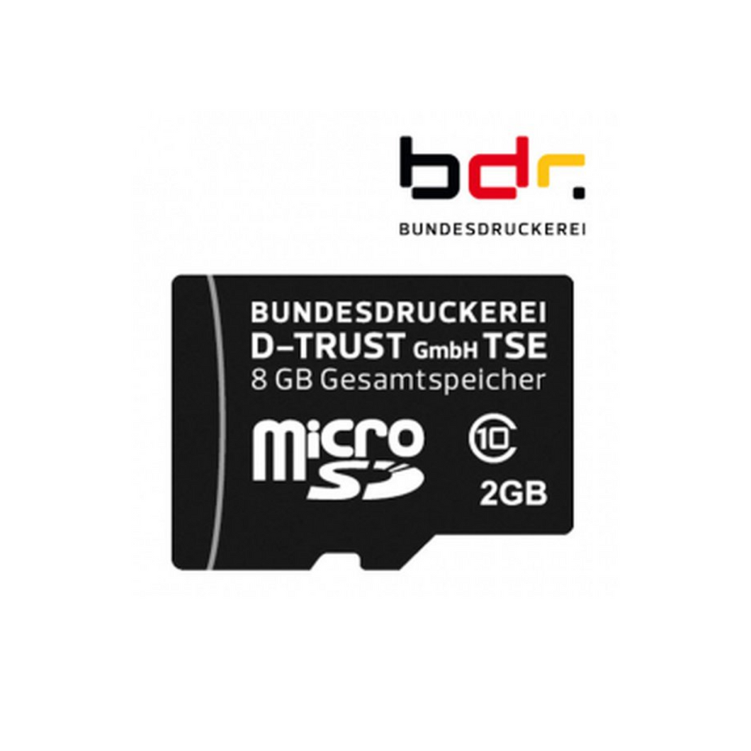 Bundesdruckerei TSE, microSD, 8 GB mit Adapter micro SD to USB